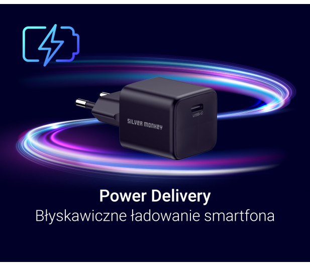 Silver Monkey Ładowarka GaN Core Uno 30W Czarna - 1417243 - zdjęcie 3